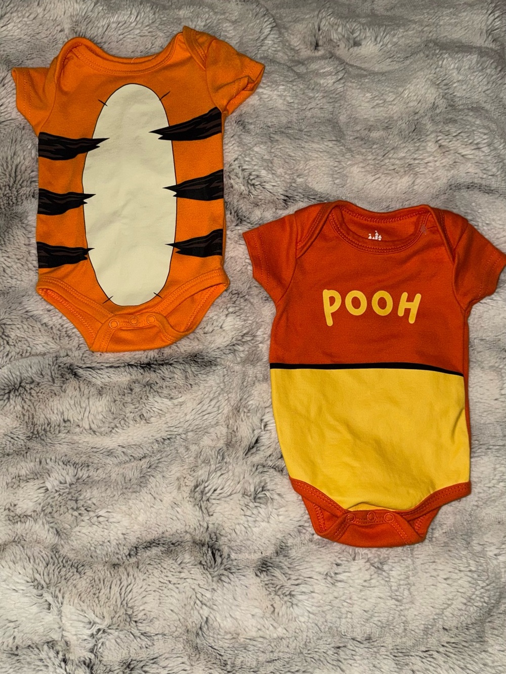 Disney Orange and Yellow Pooh Baby Bodysuit Set